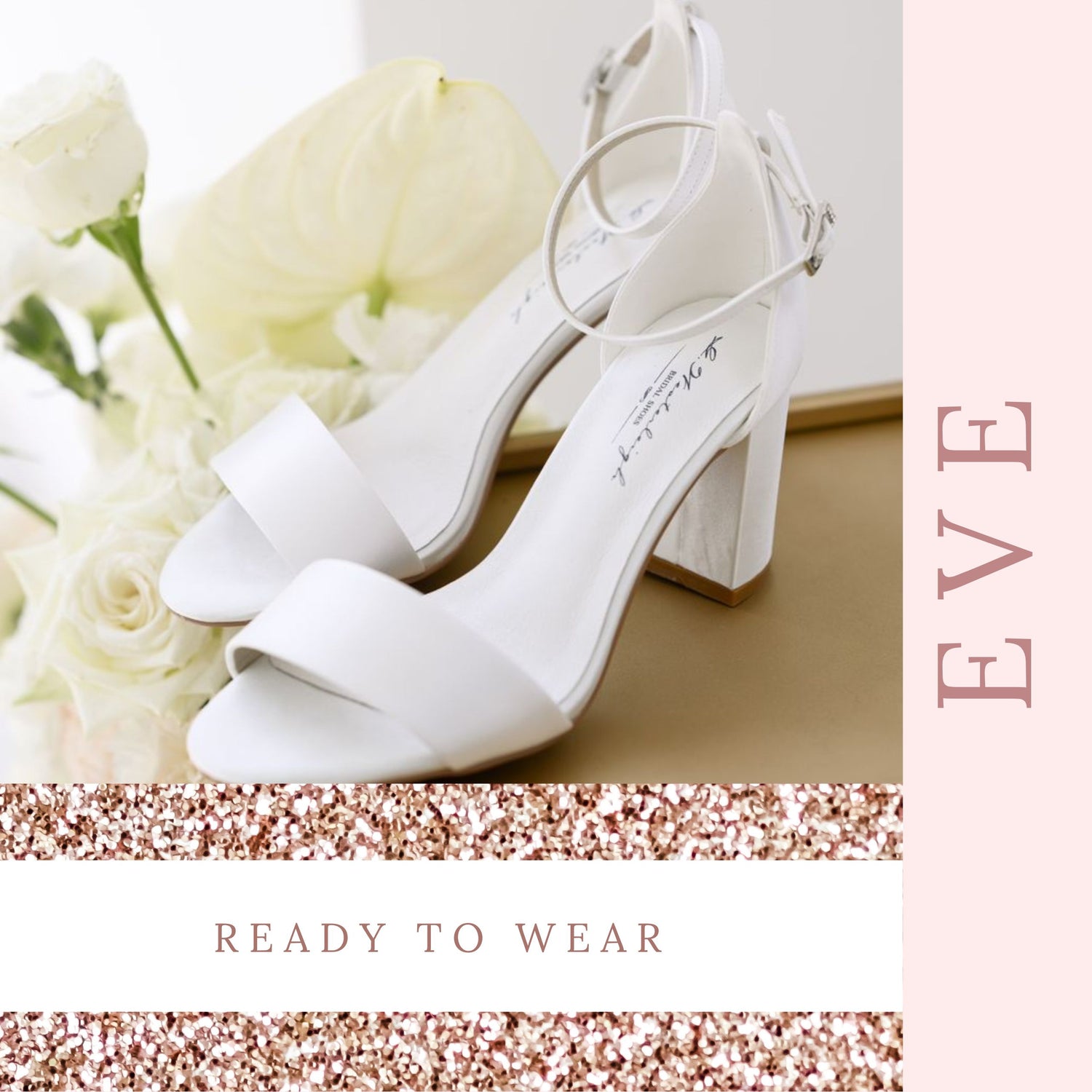Charlotte Mills - Juniper - Pearl Encrusted Round Toe Bridal Block Heel |  The White Collection