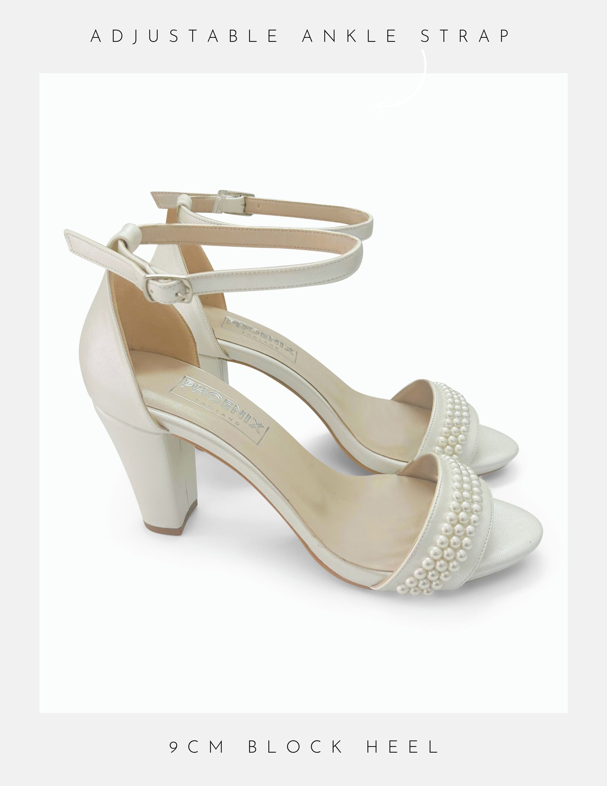 Evangeline Pearl Block Heel Bridal Shoes 2