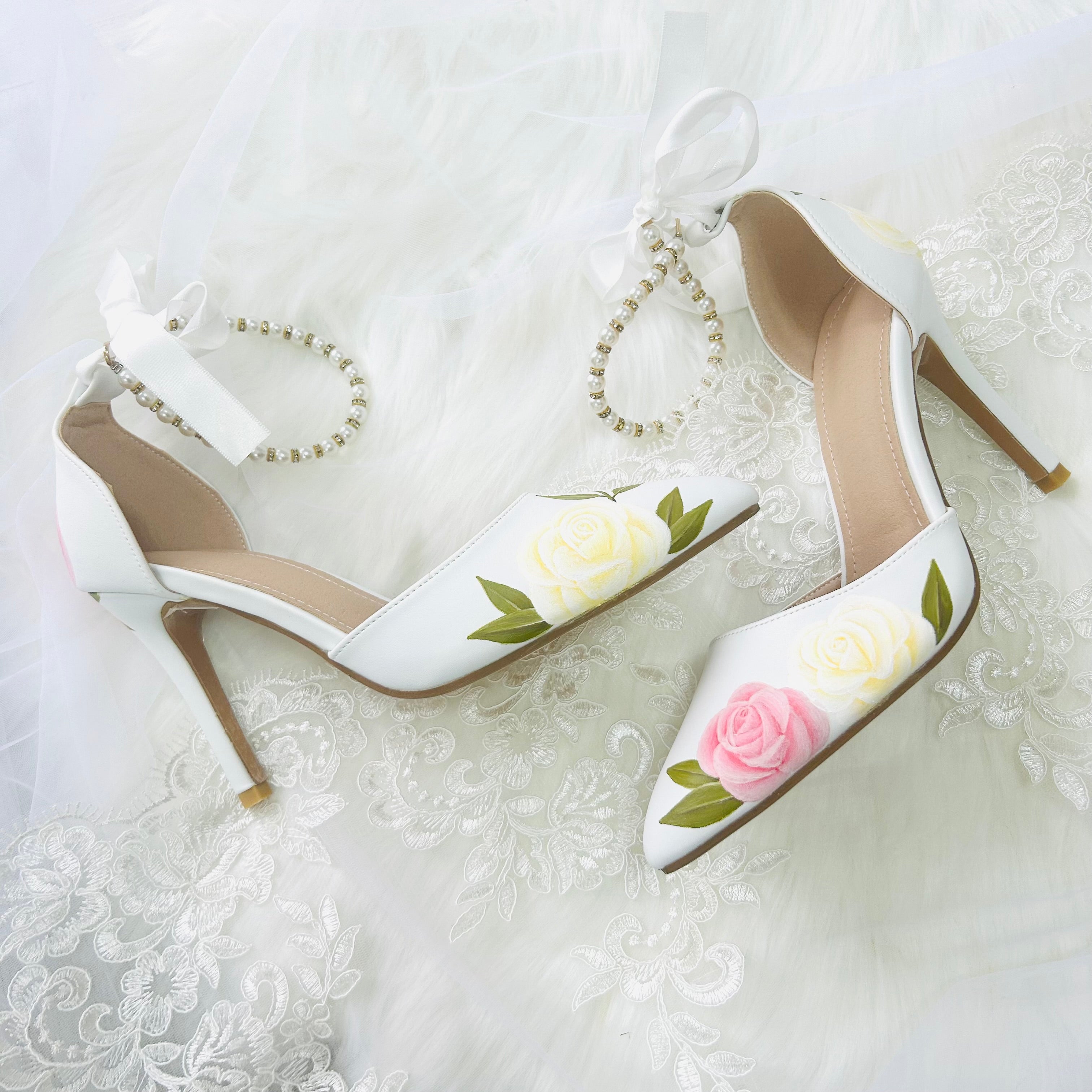 Vintage Rose Wedding Shoes Bridal Shoes With Flowers Phoenix England