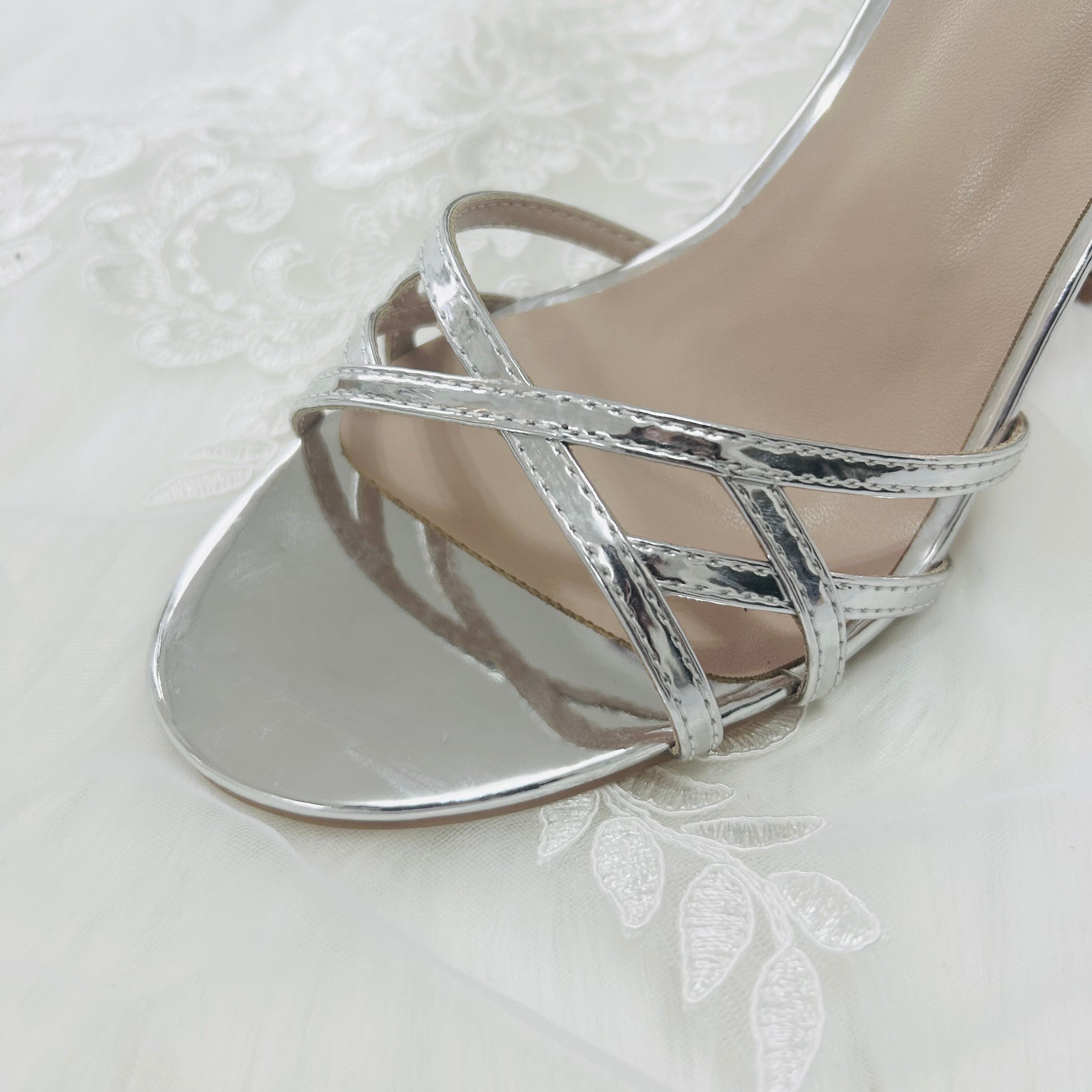 Silver bridesmaid heels online