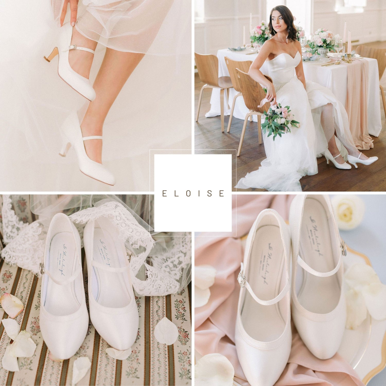 Ivory Block Heel Bridal Shoes Crystal and Pearl Design – Custom Wedding  Shoes by A Bidda Bling