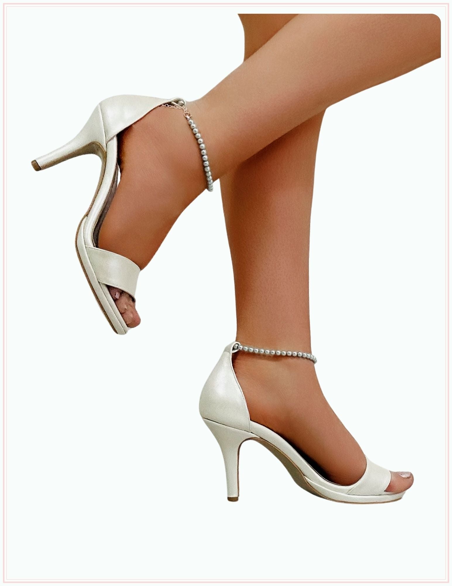 Avery Mint Pearl High Heel Bridal Shoes