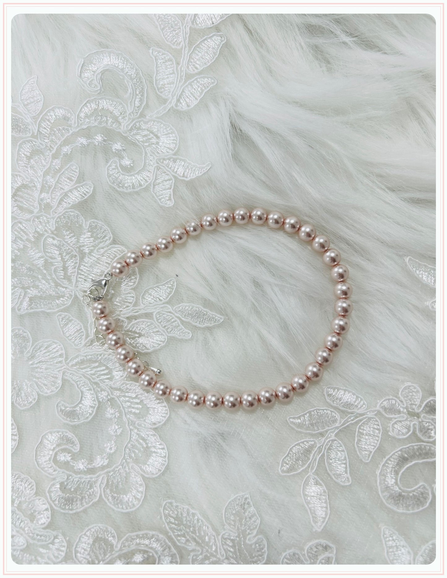 Blush Pink Pearl Bridal Shoe Straps