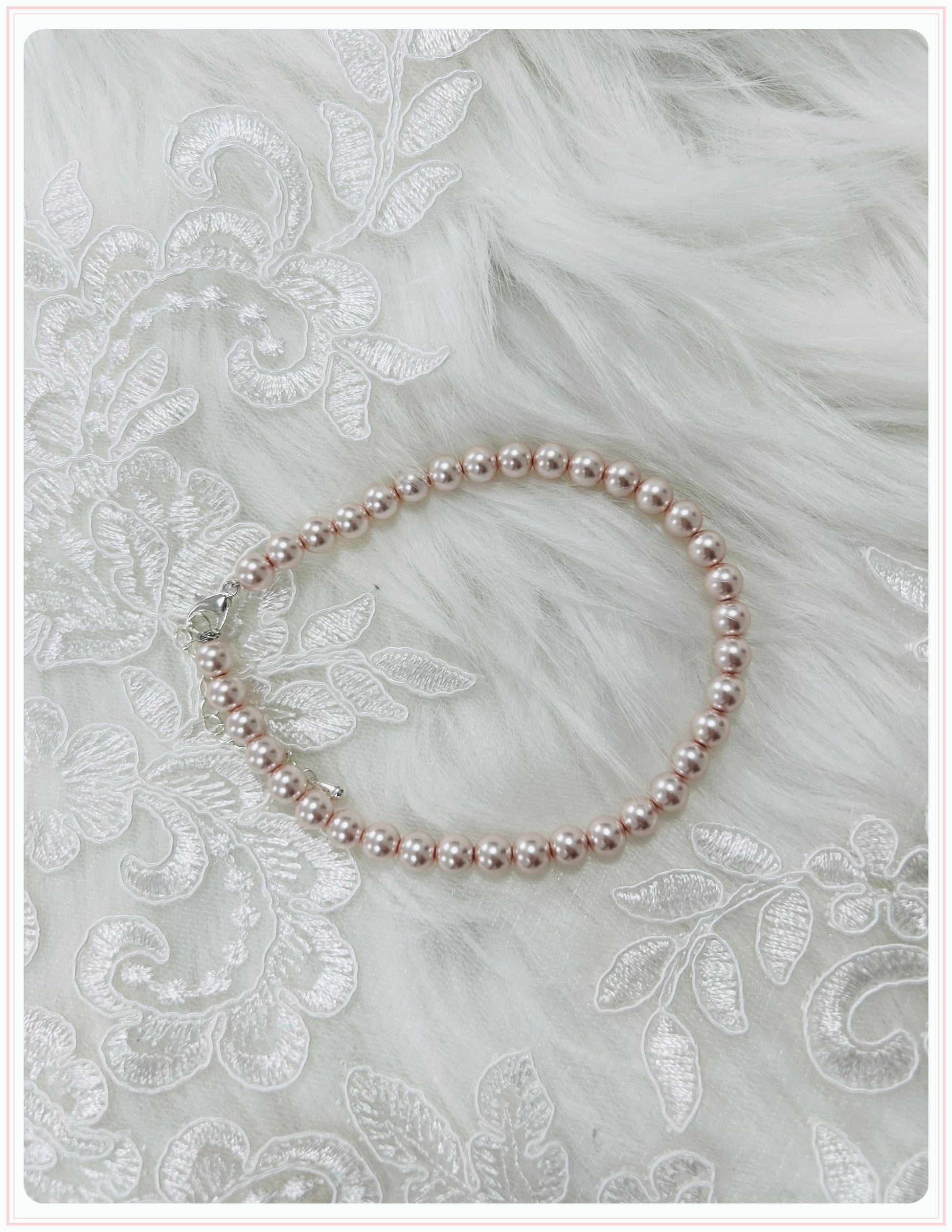 Blush Pink Pearl Bridal Shoe Straps