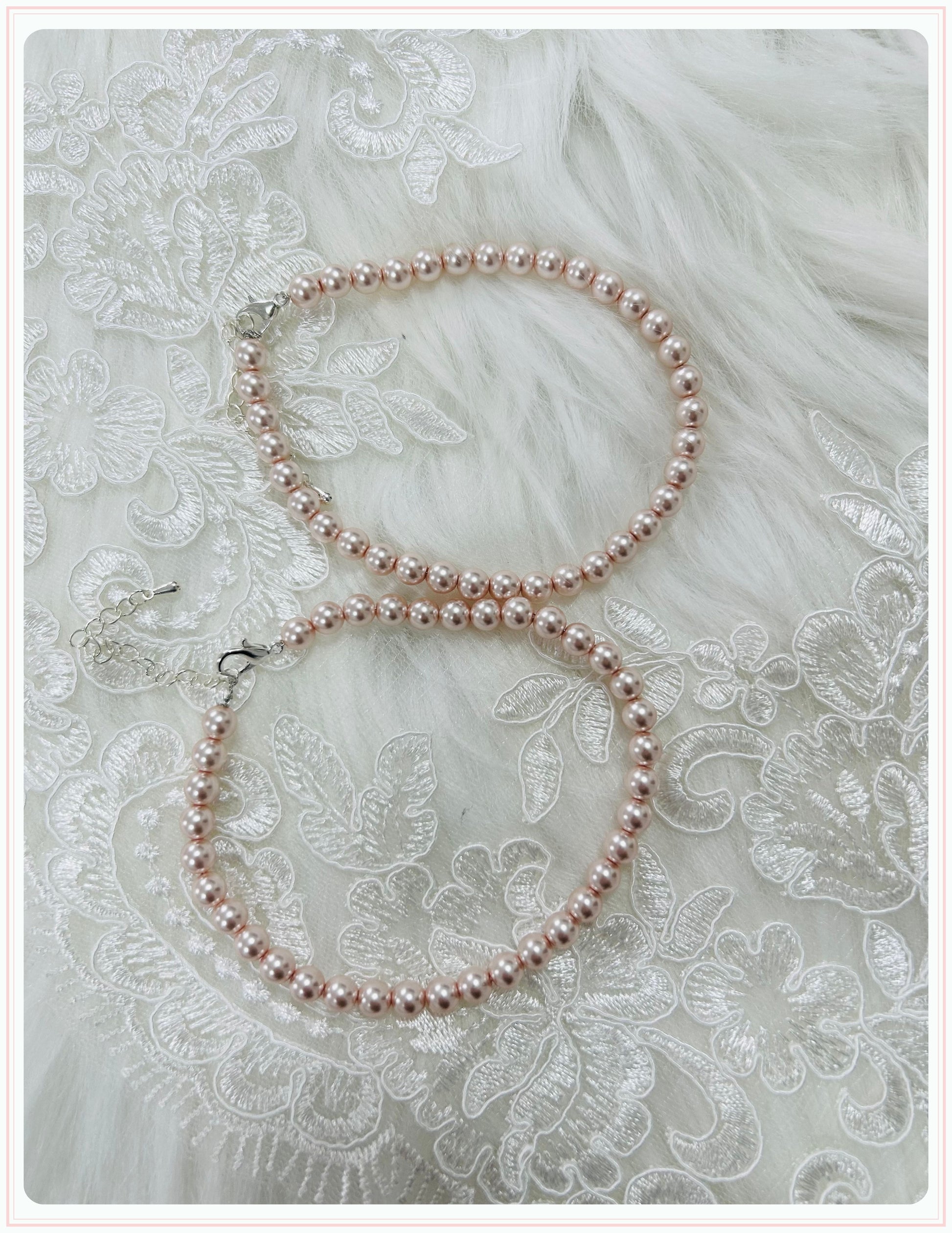 Blush Pink Pearl Bridal Shoe Straps