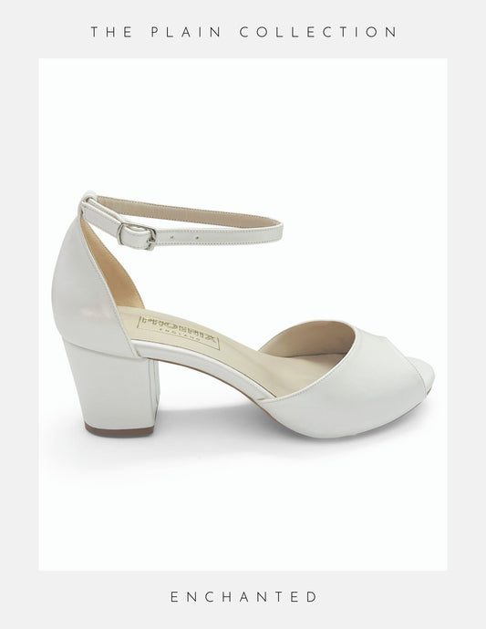 Enchanted Peep Toe Low Heel Bridal Shoes