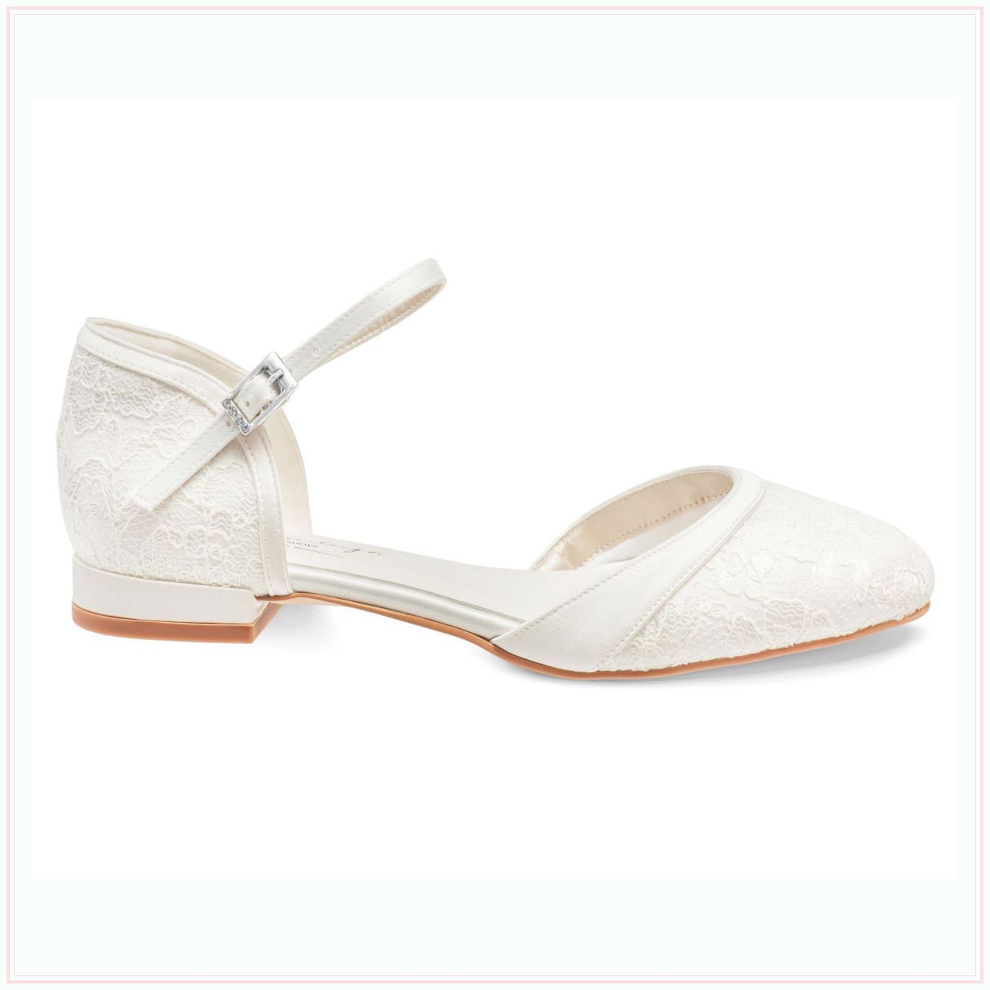 esme low heel bridal shoes