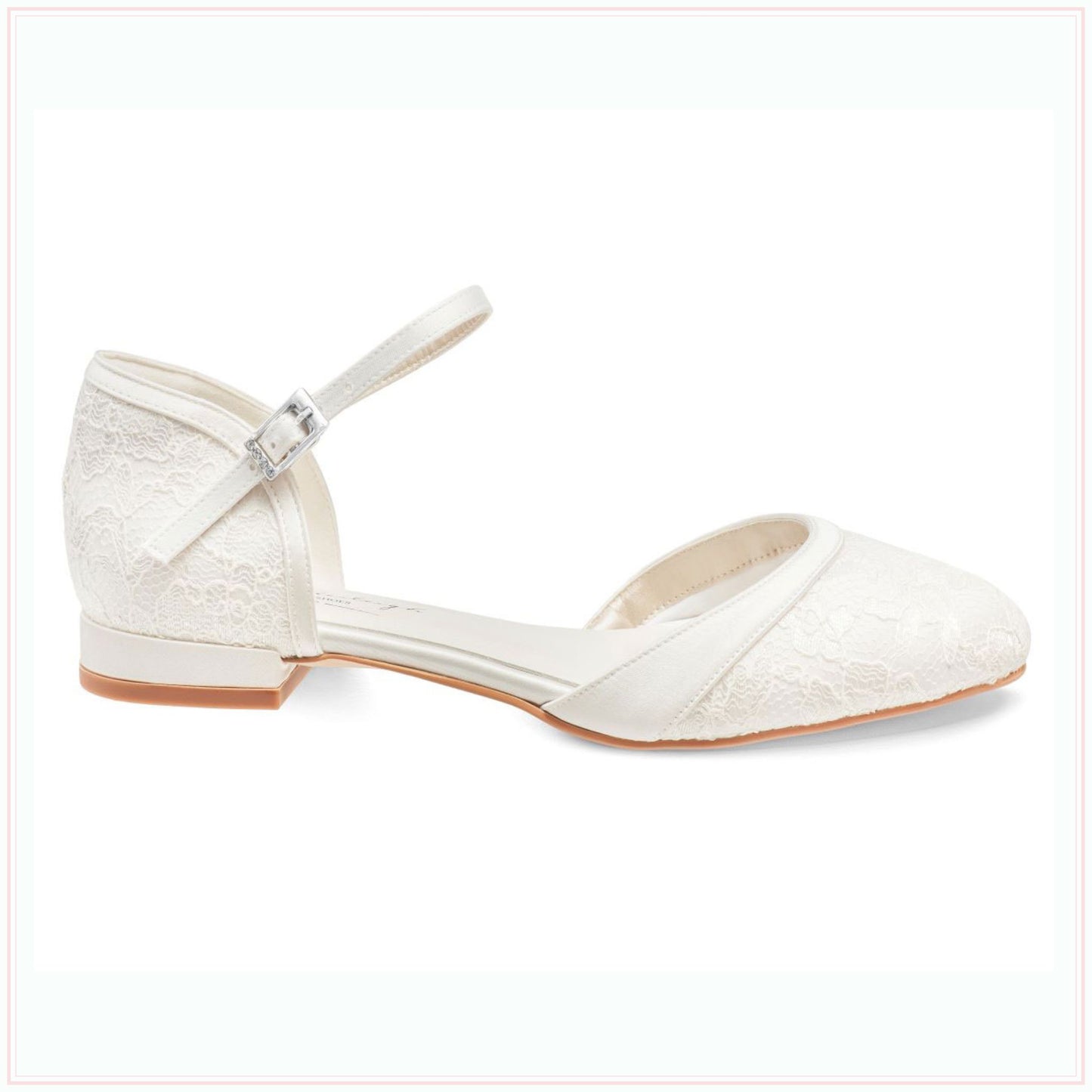 esme low heel wedding shoes