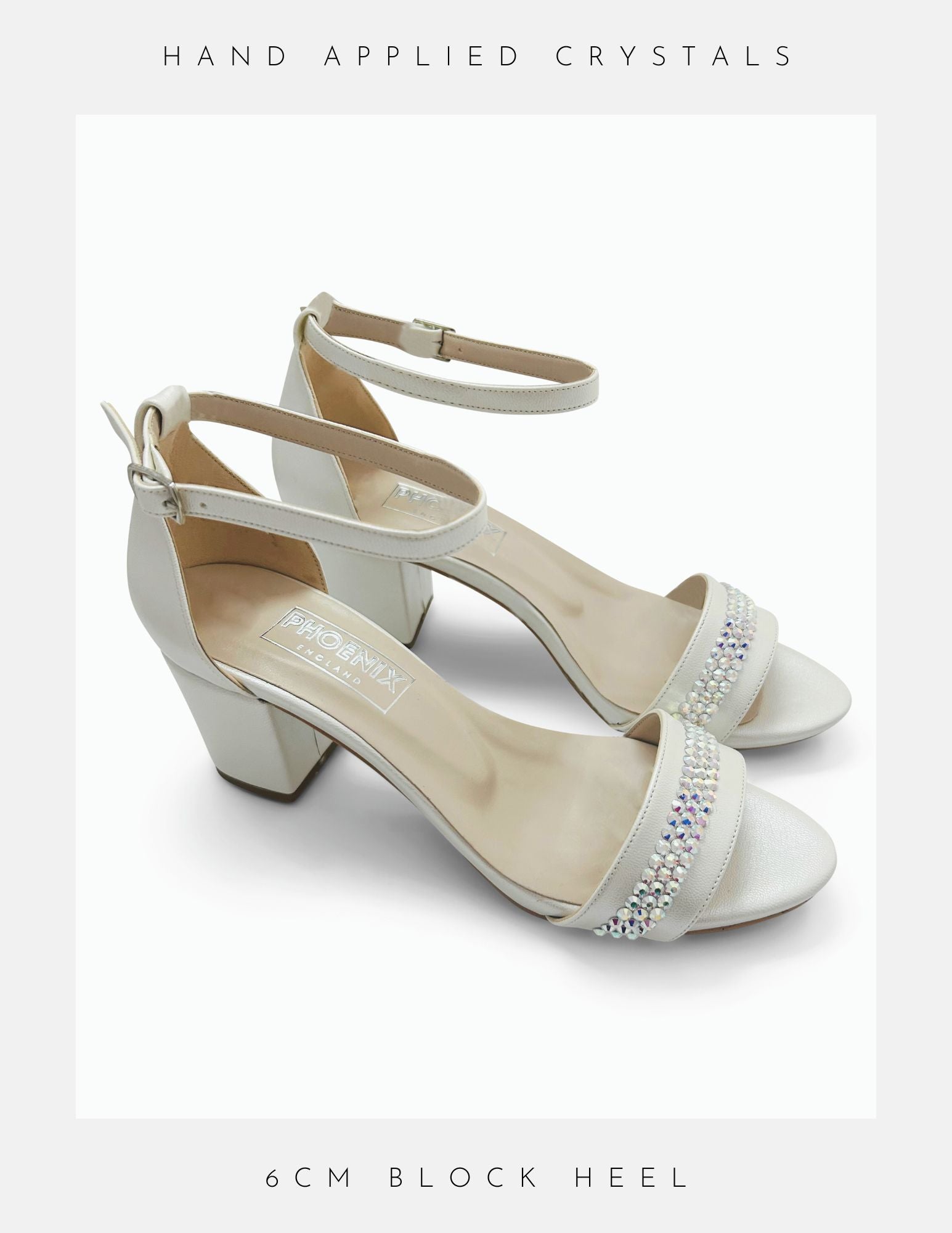 Eva crystal low block heel bridal shoes 2