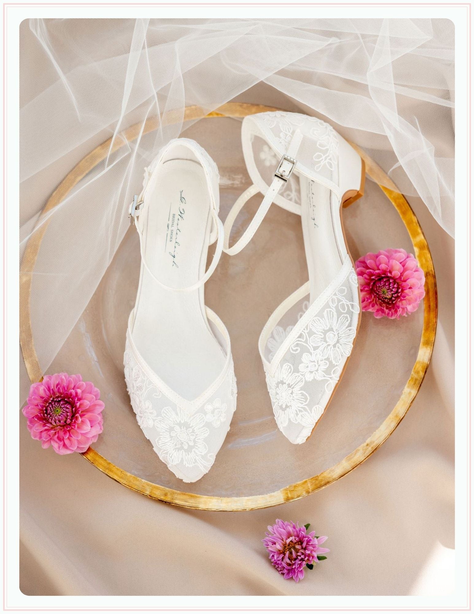 Isobel block heel bridal shoes