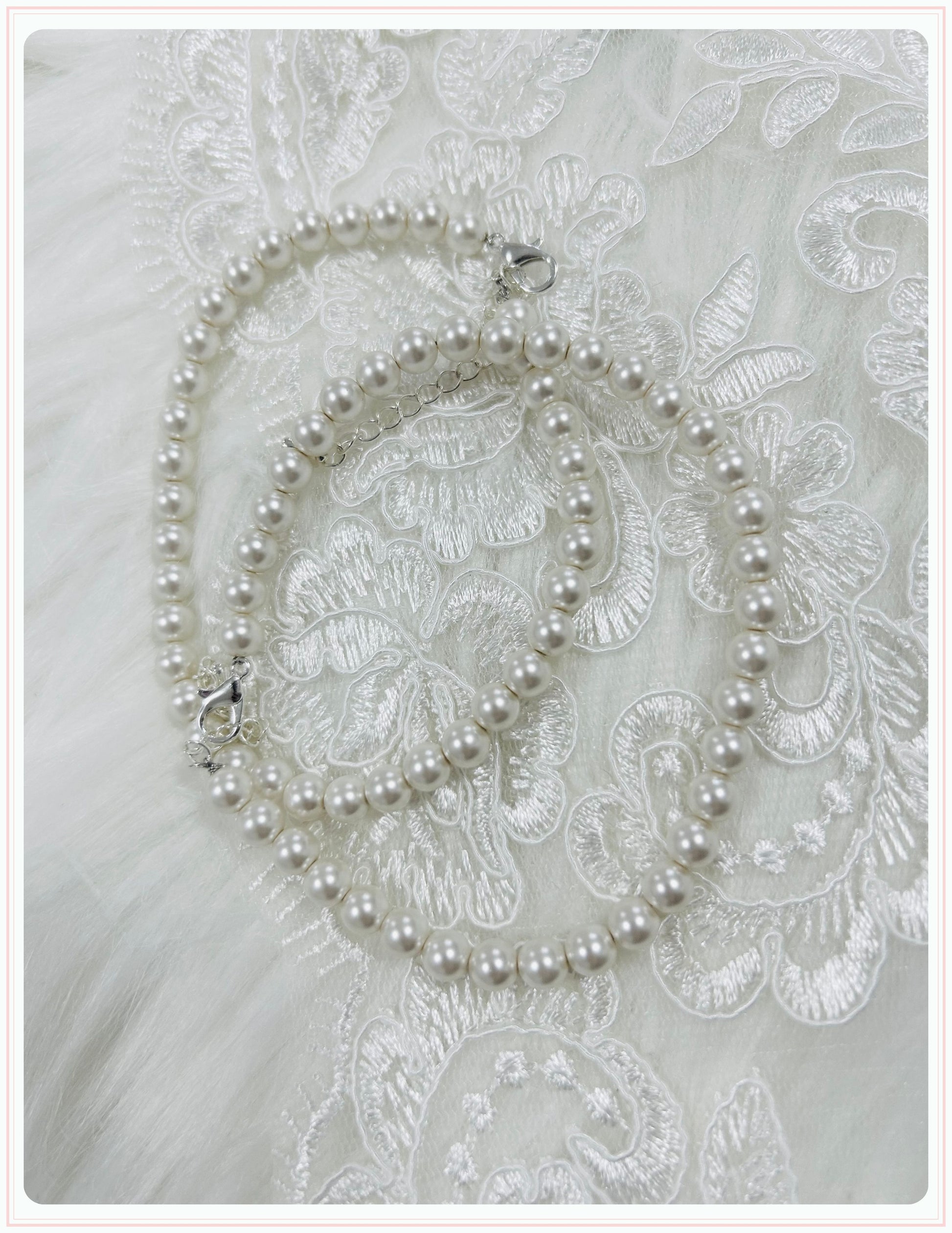 Ivory Pearl Bridal Shoe Straps