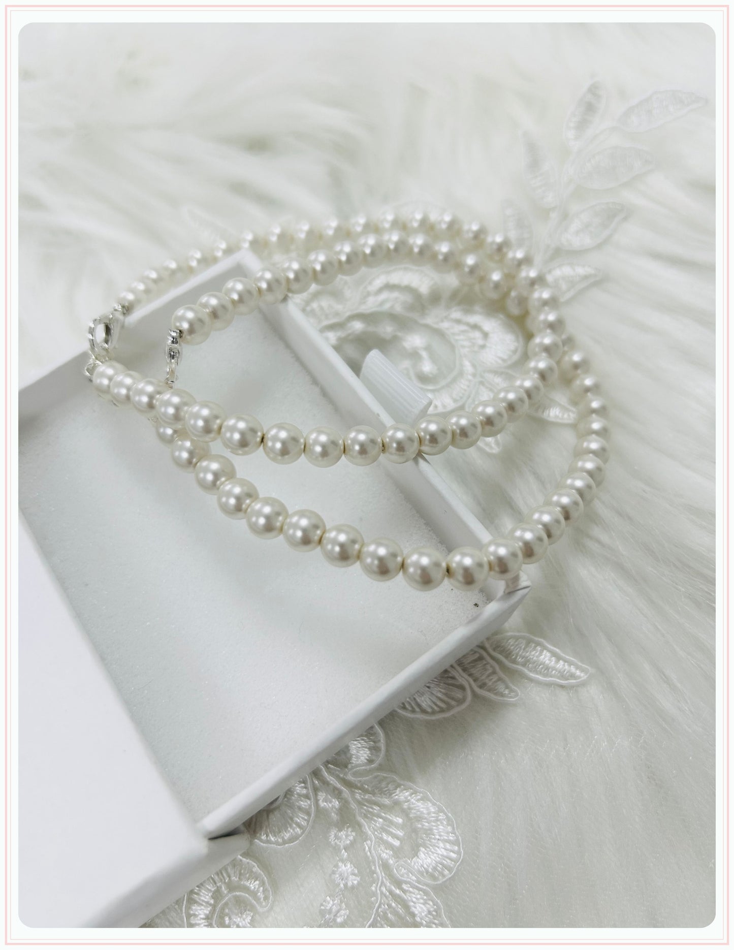 Ivory Pearl Bridal Shoe Straps