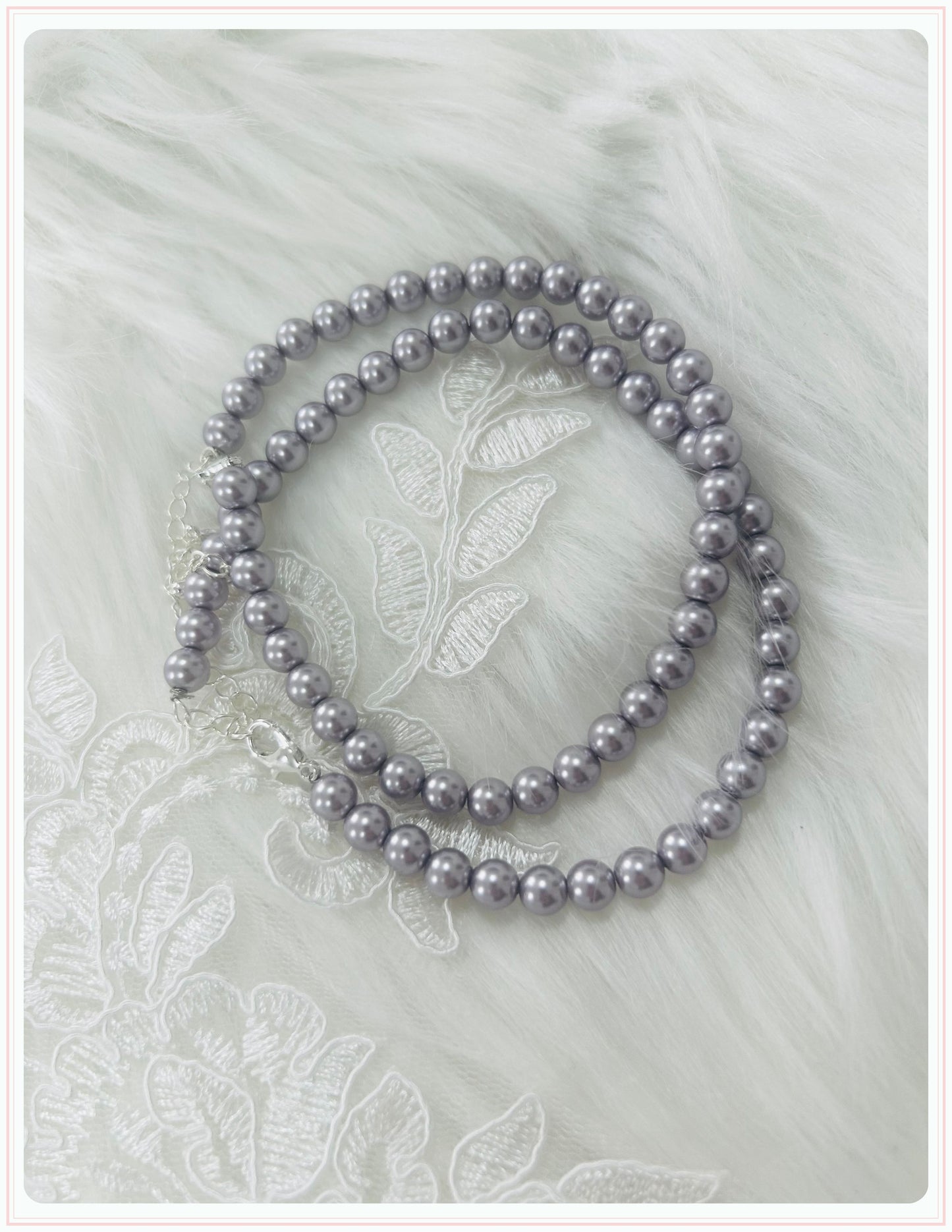 Lavender Pearl Bridal Shoe Straps