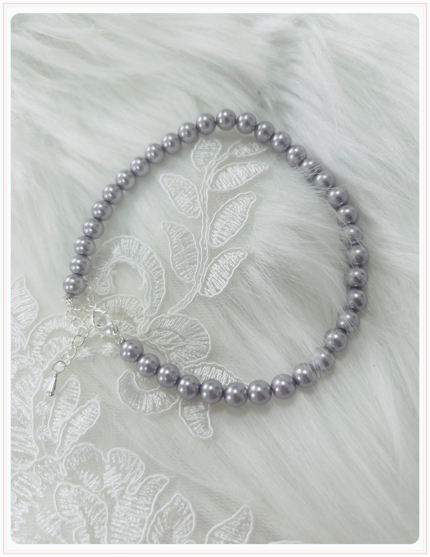 Lavender Pearl Bridal Shoe Straps