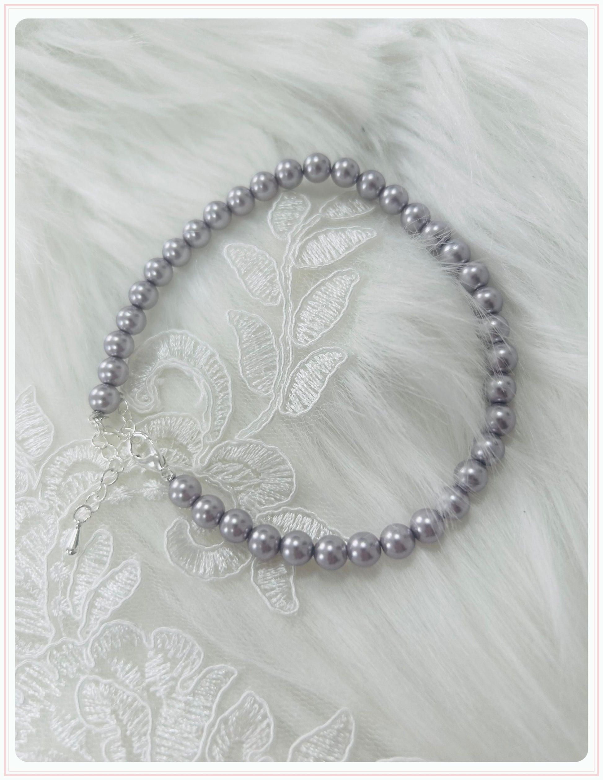 Lavender Pearl Bridal Shoe Straps