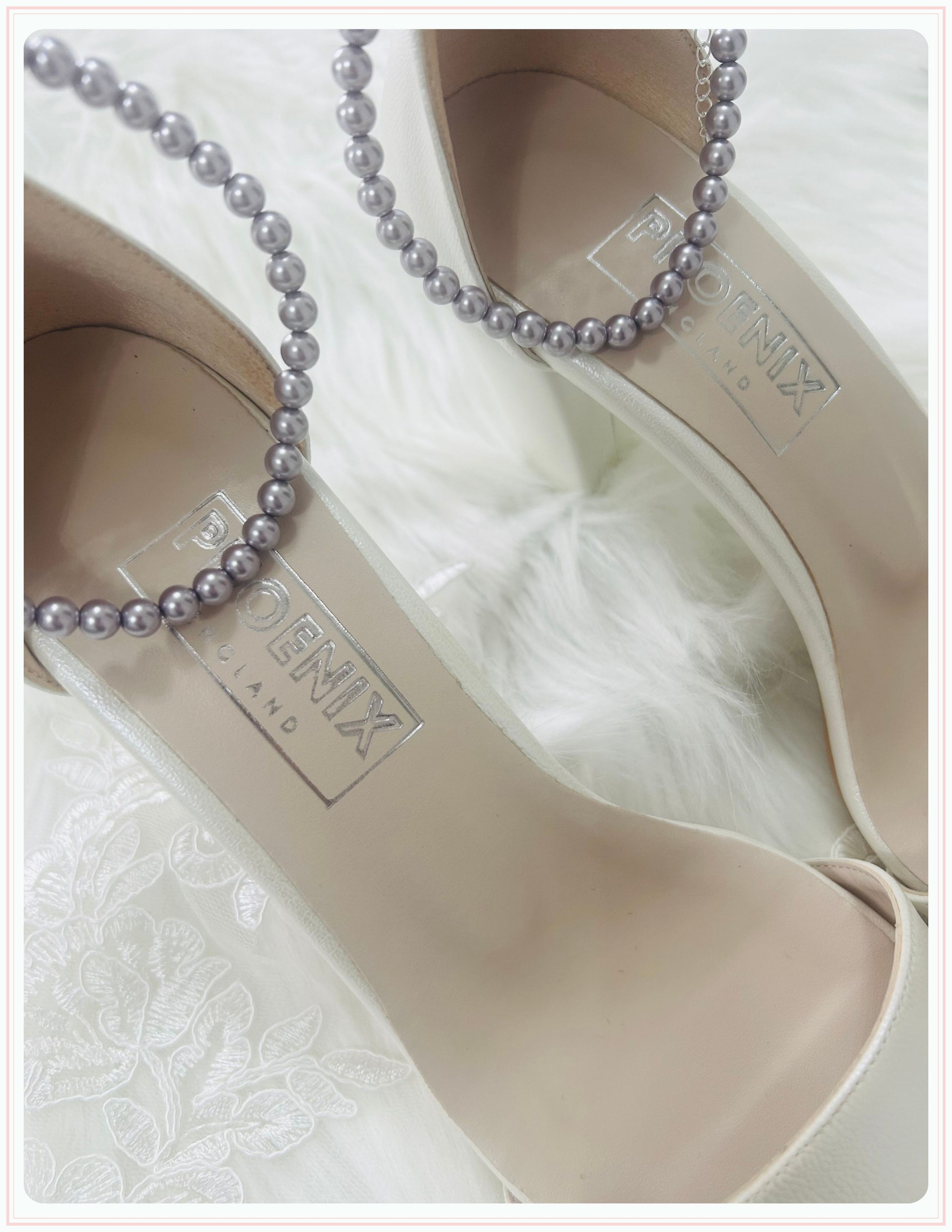 Lavender Pearl Bridal Shoe Straps