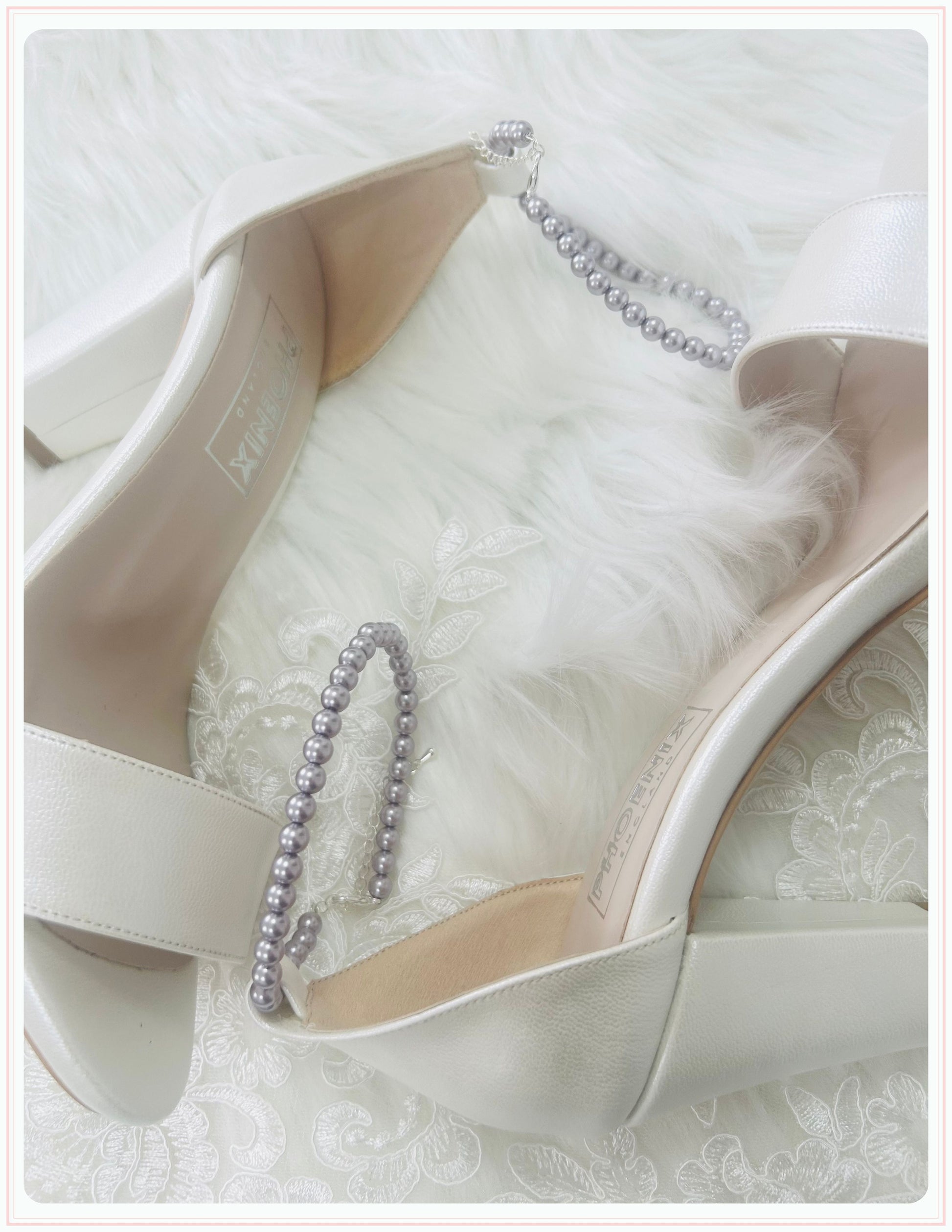 Lavender Pearl Bridal Shoe Straps