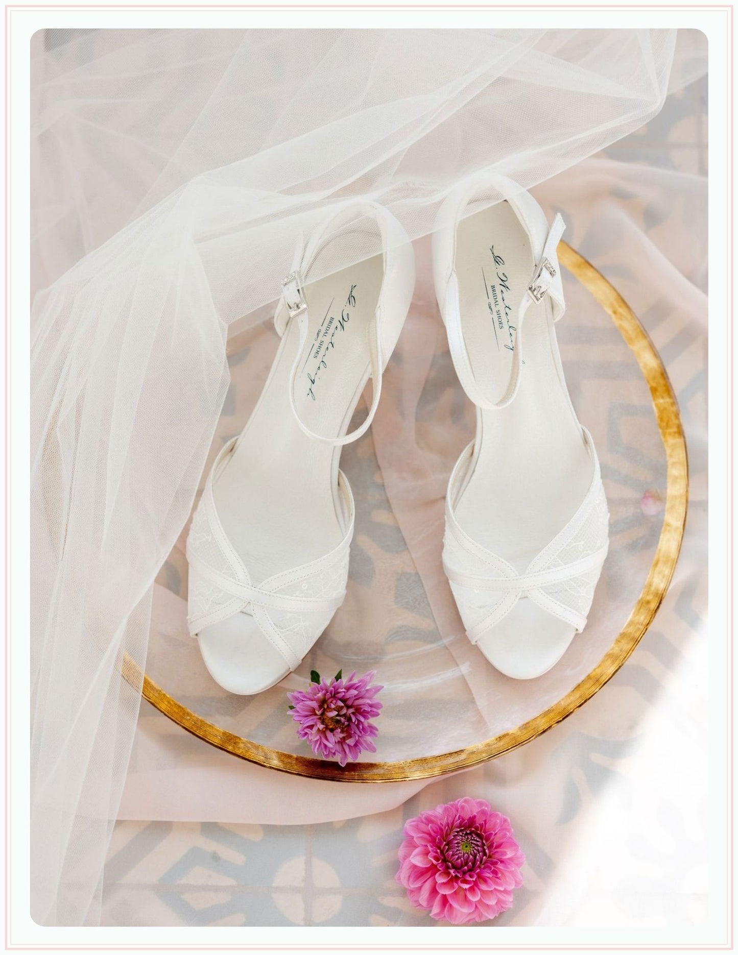 lucy ankle strap bridal shoes