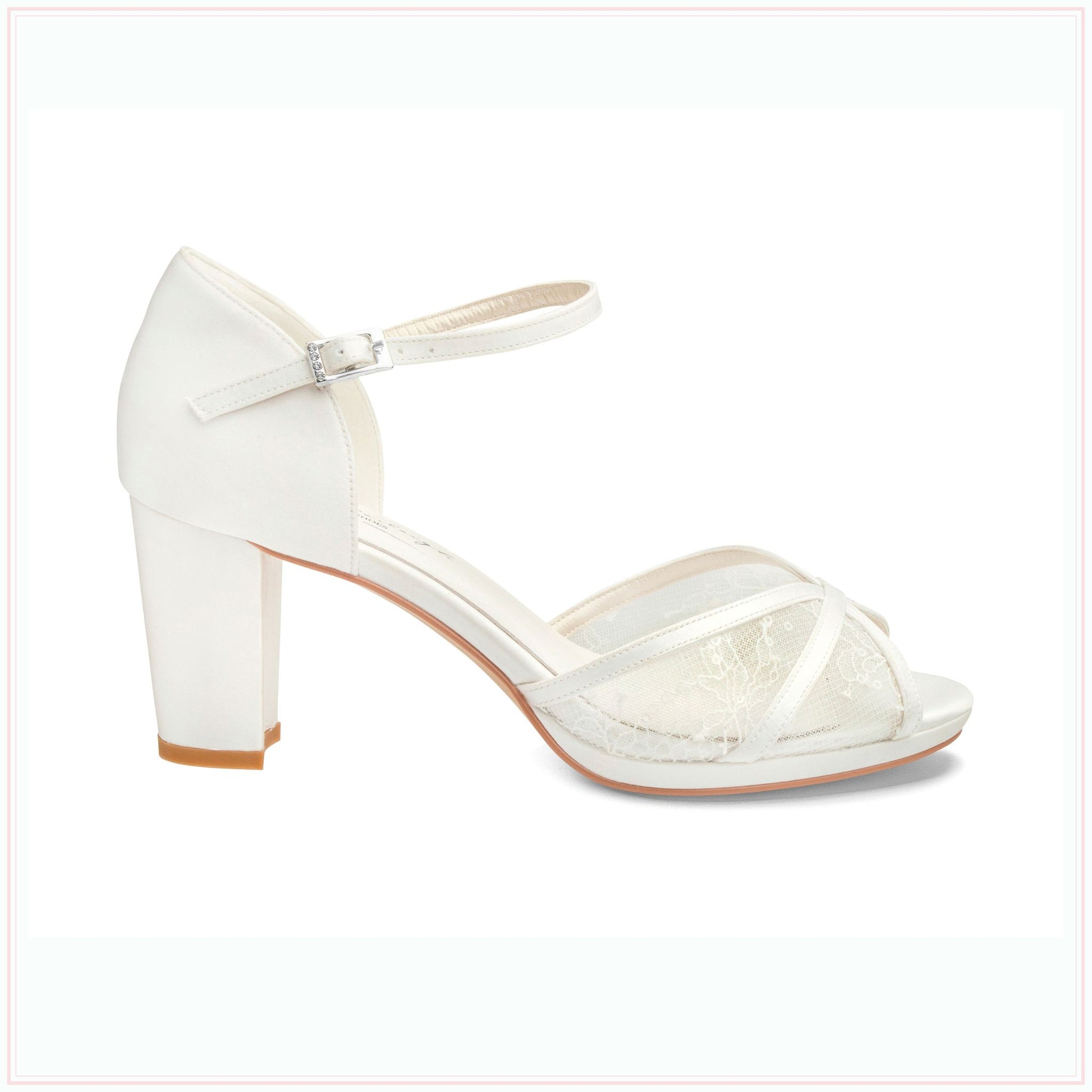 lucy ankle strap bridal shoes