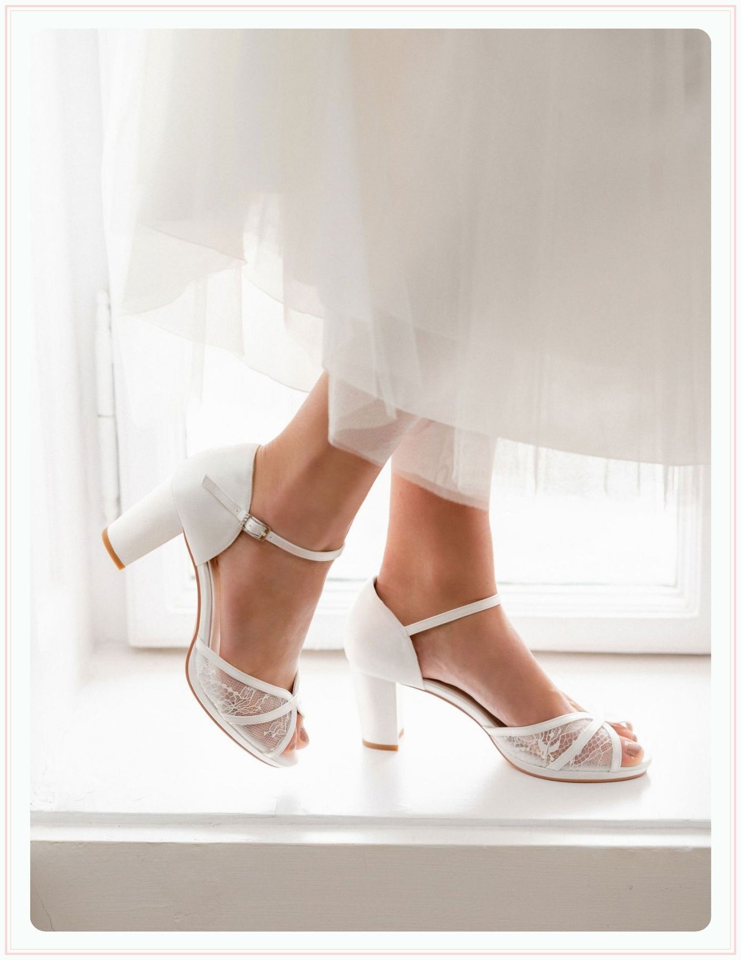 lucy ankle strap wedding shoes