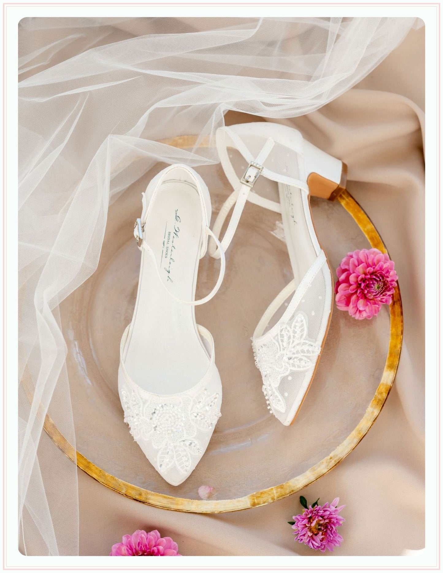 maisie ankle strap bridal shoes