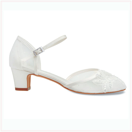 maisie ankle strap bridal shoes