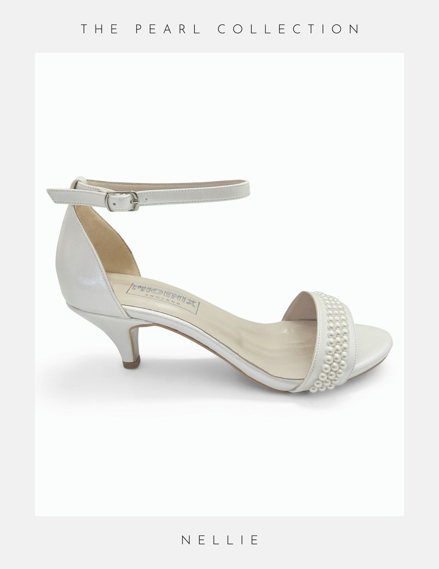 Nellie Pearl Kitten Heel Bridal Shoes