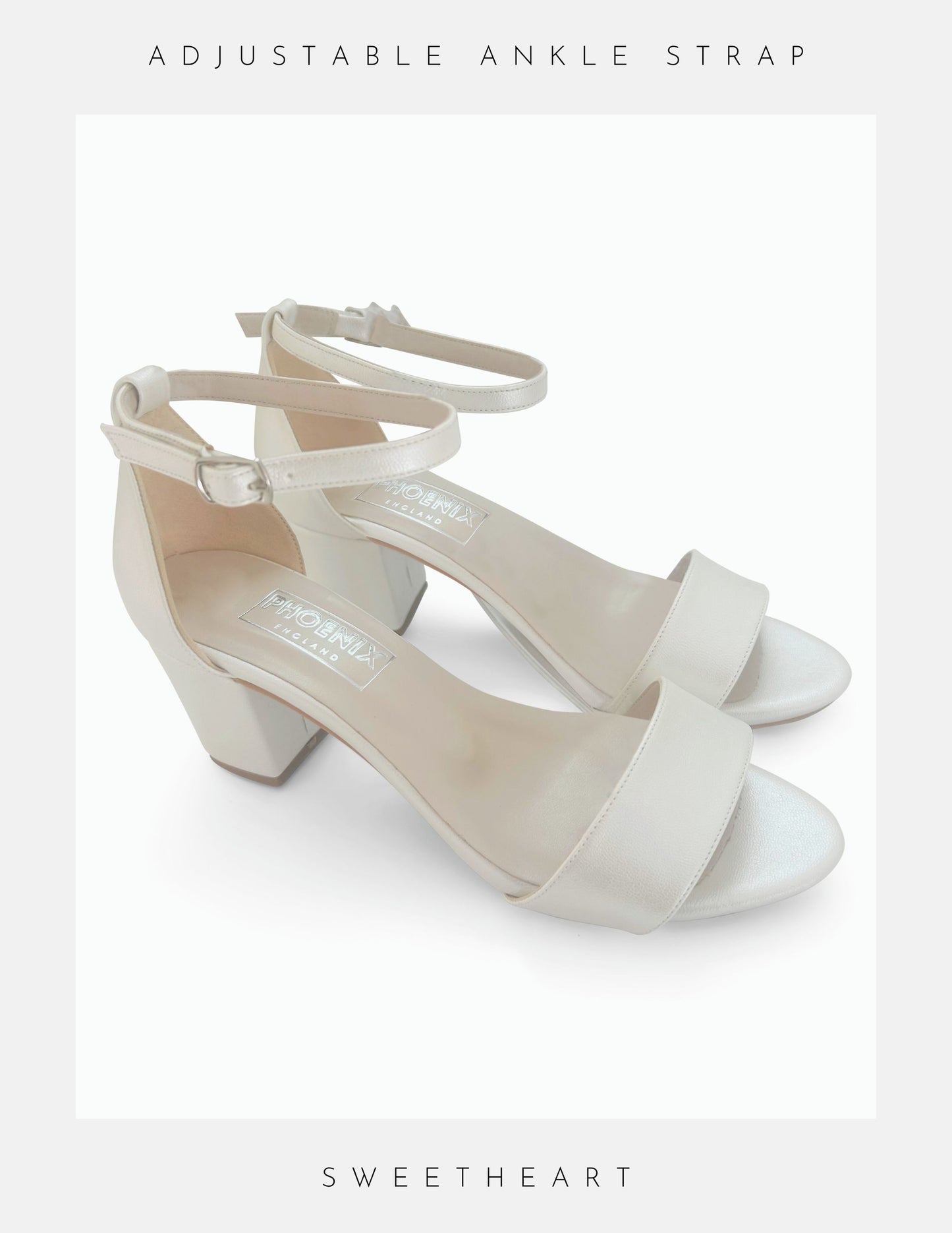 Sweetheart Plain Low Block Heel Bridal Shoes